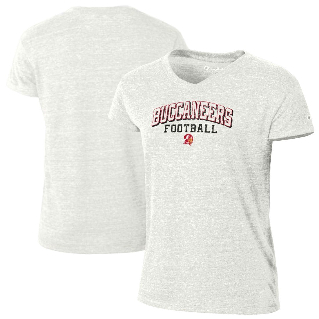 Tampa Bay Buccaneers Champion Women's Triumph Tri-Blend V-Neck T-Shirt White | NFL