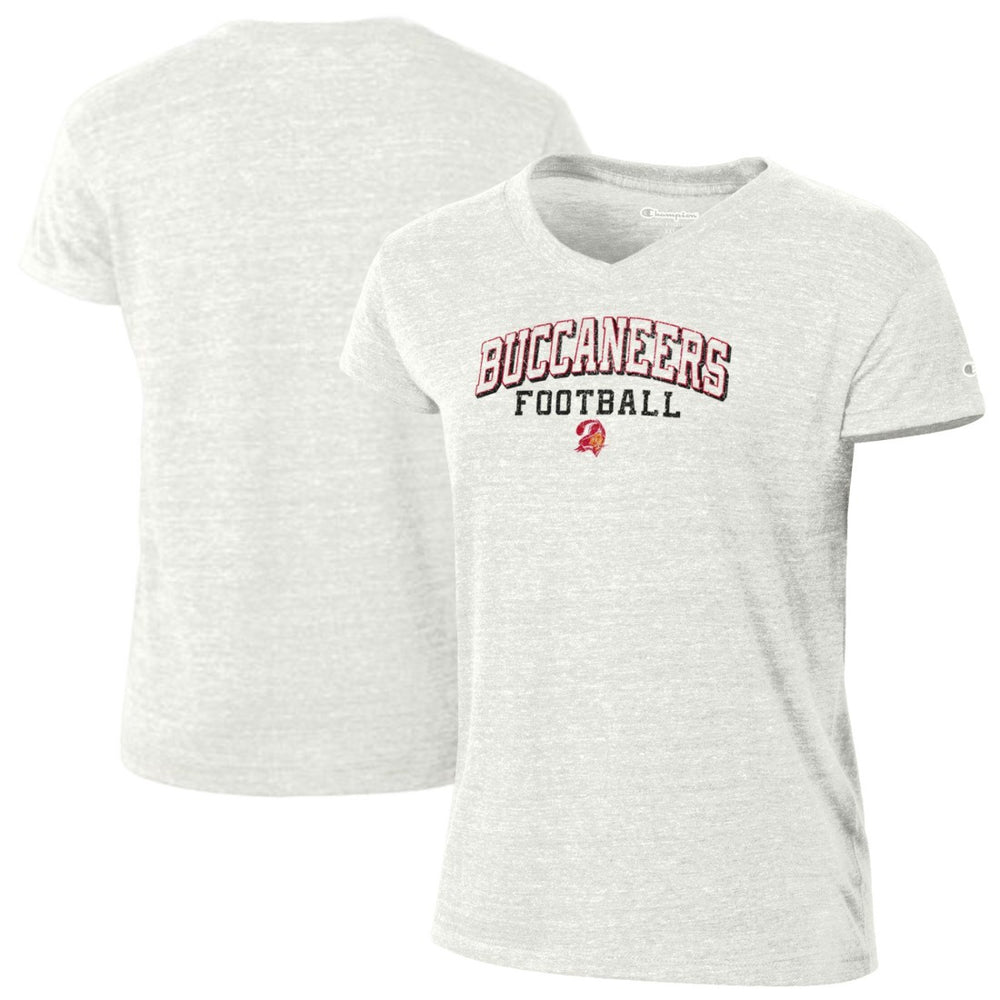 Tampa Bay Buccaneers Champion Women's Triumph Tri-Blend V-Neck T-Shirt White | NFL