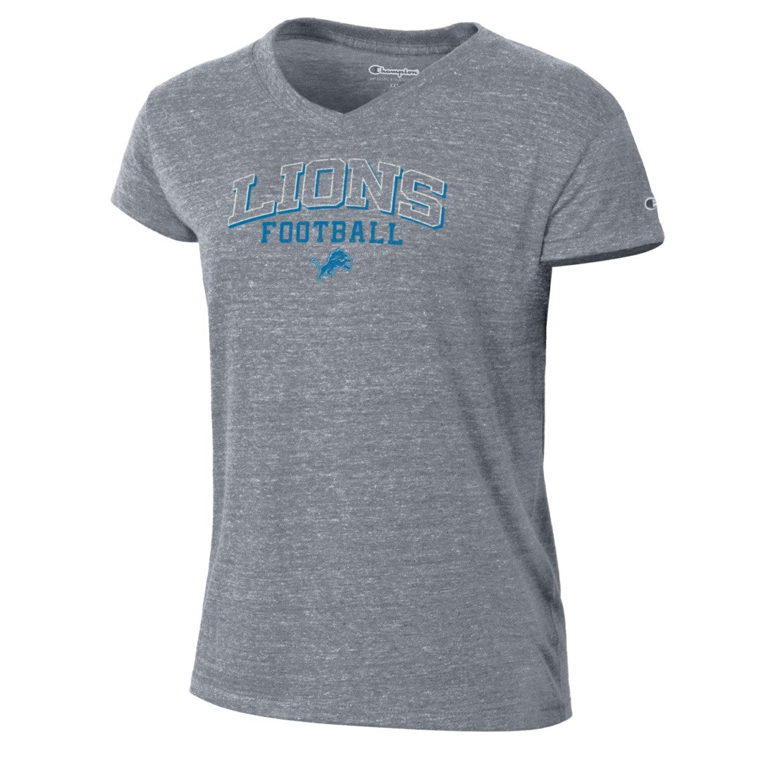 Detroit Lions Champion Women's Triumph Tri-Blend V-Neck T-Shirt Heather Gray | NFL