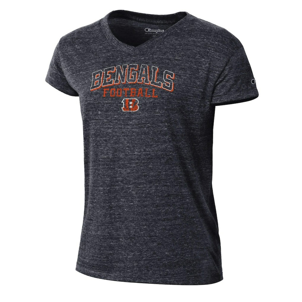 Cincinnati Bengals Champion Women's Triumph Tri-Blend V-Neck T-Shirt Black | NFL