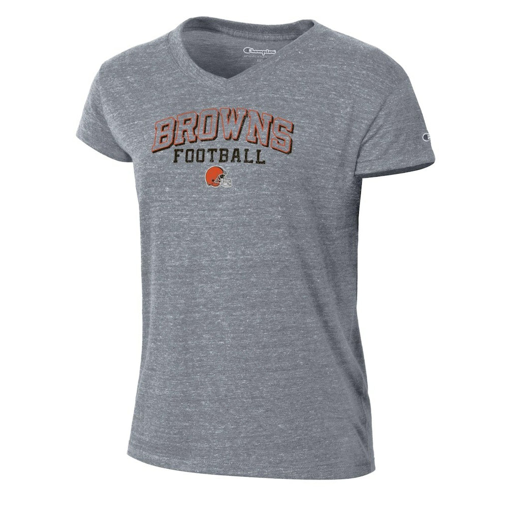 Cleveland Browns Champion Women's Triumph Tri-Blend V-Neck T-Shirt Heather Gray | NFL