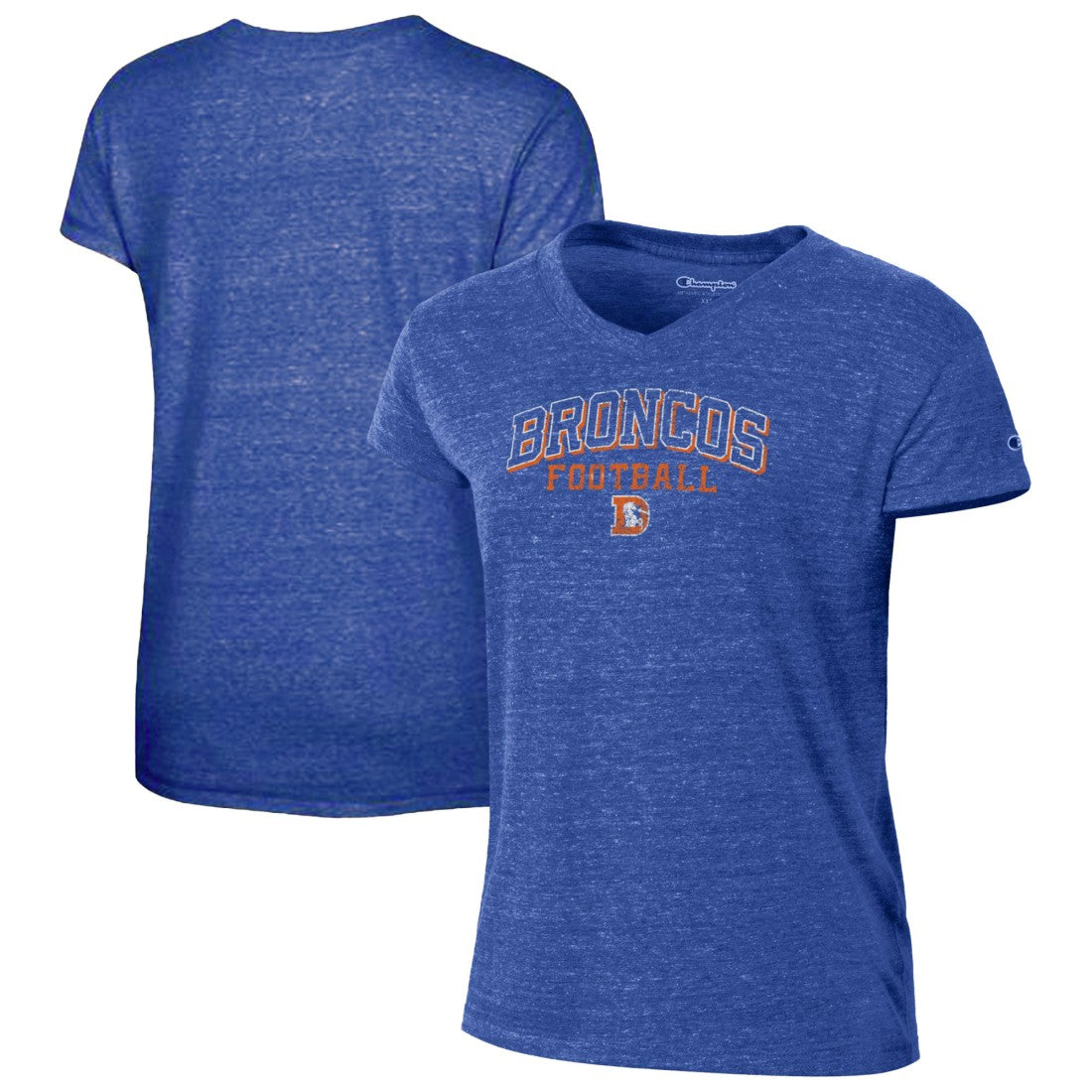 Denver Broncos Champion Women's Triumph Tri-Blend V-Neck T-Shirt Royal | NFL