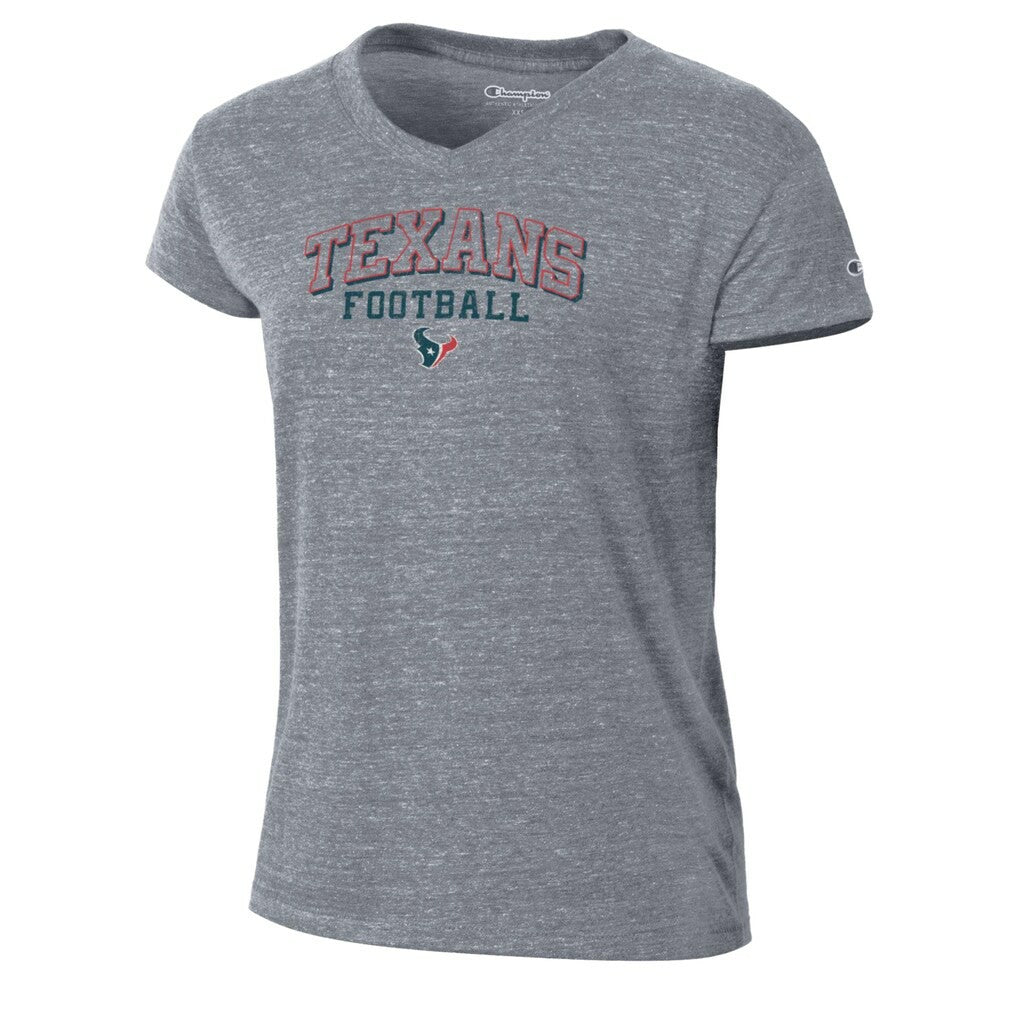 Houston Texans Champion Women's Triumph Tri-Blend V-Neck T-Shirt Heather Gray | NFL
