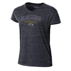 Baltimore Ravens Champion Women's Triumph Tri-Blend V-Neck T-Shirt Black | NFL