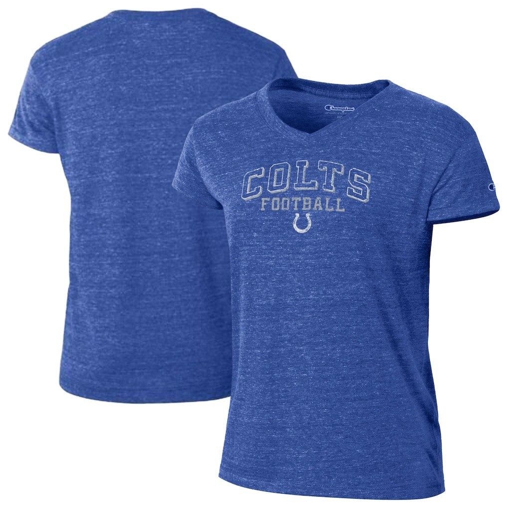 Indianapolis Colts Champion Women's Triumph Tri-Blend V-Neck T-Shirt Royal | NFL