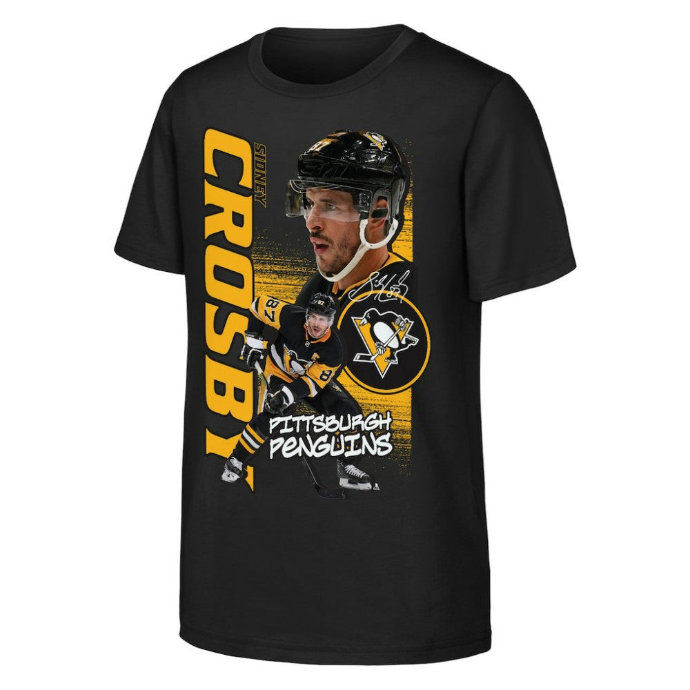 Sidney Crosby Pittsburgh Penguins Outerstuff Youth Playmaker T-Shirt - Black - NHL