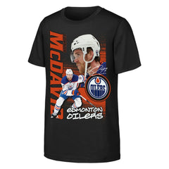 Connor McDavid Edmonton Oilers Outerstuff Youth Playmaker T-Shirt - Black - NHL