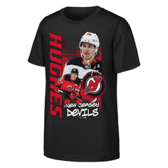 Jack Hughes New Jersey Devils Outerstuff Youth Playmaker T-Shirt - Black - NHL