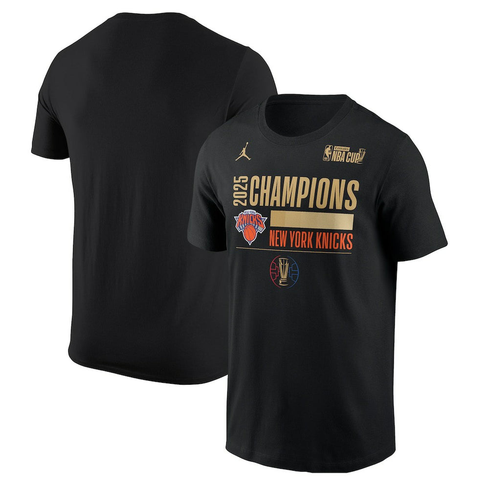 New York Knicks Jordan Brand 2025 NBA Cup Champions Locker Room T-Shirt Black - NBA