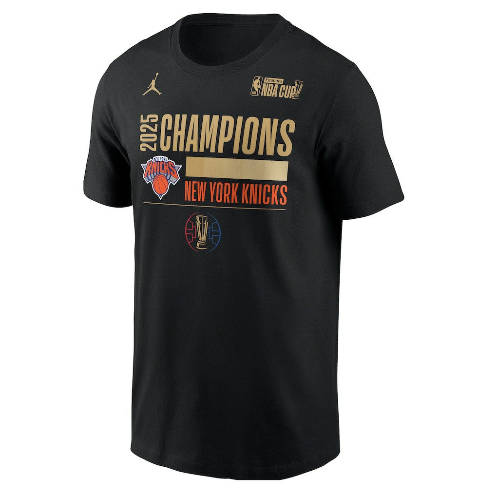 New York Knicks Jordan Brand 2025 NBA Cup Champions Locker Room T-Shirt Black - NBA