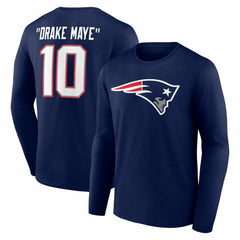 Drake Maye New England Patriots Nickname Long Sleeve T-Shirt Navy | NFL