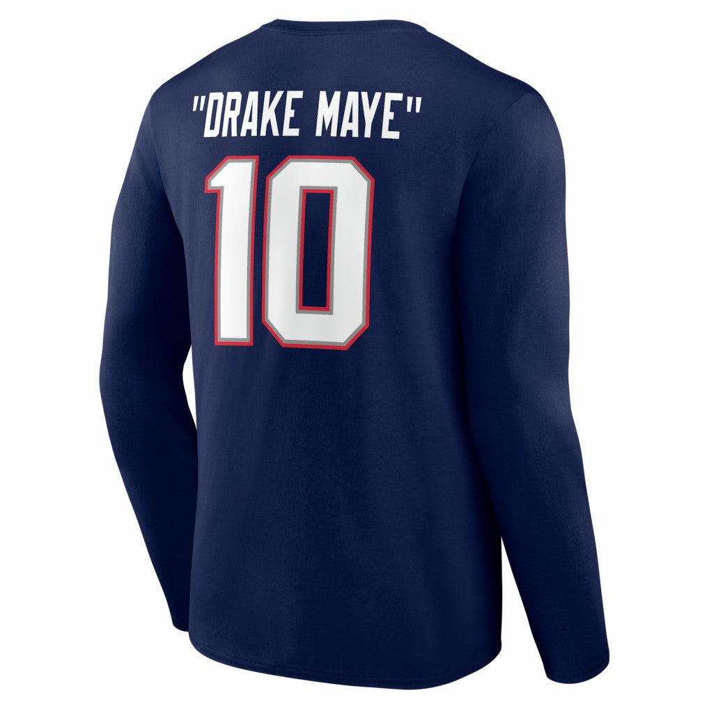 Drake Maye New England Patriots Nickname Long Sleeve T-Shirt Navy | NFL