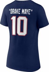 Drake Maye New England Patriots Women's Nickname V-Neck T-Shirt Navy | NFL