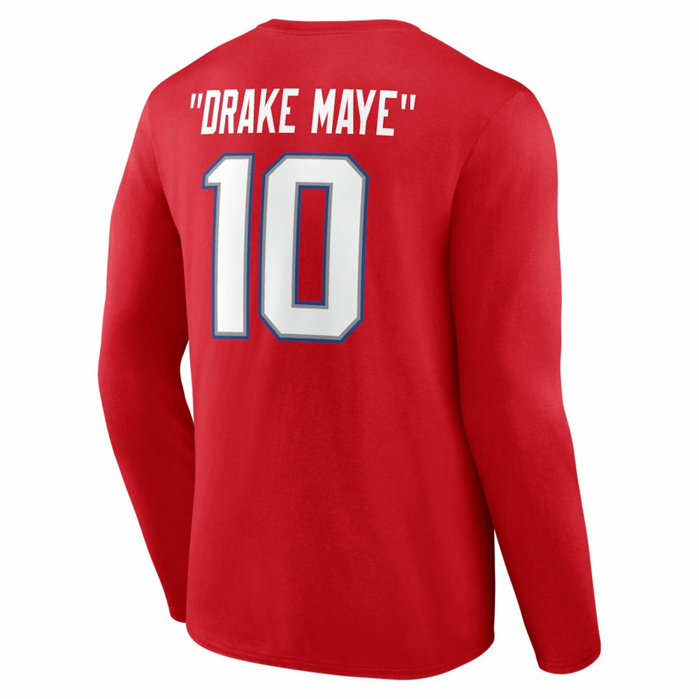 Drake Maye New England Patriots Nickname Long Sleeve T-Shirt Red | NFL