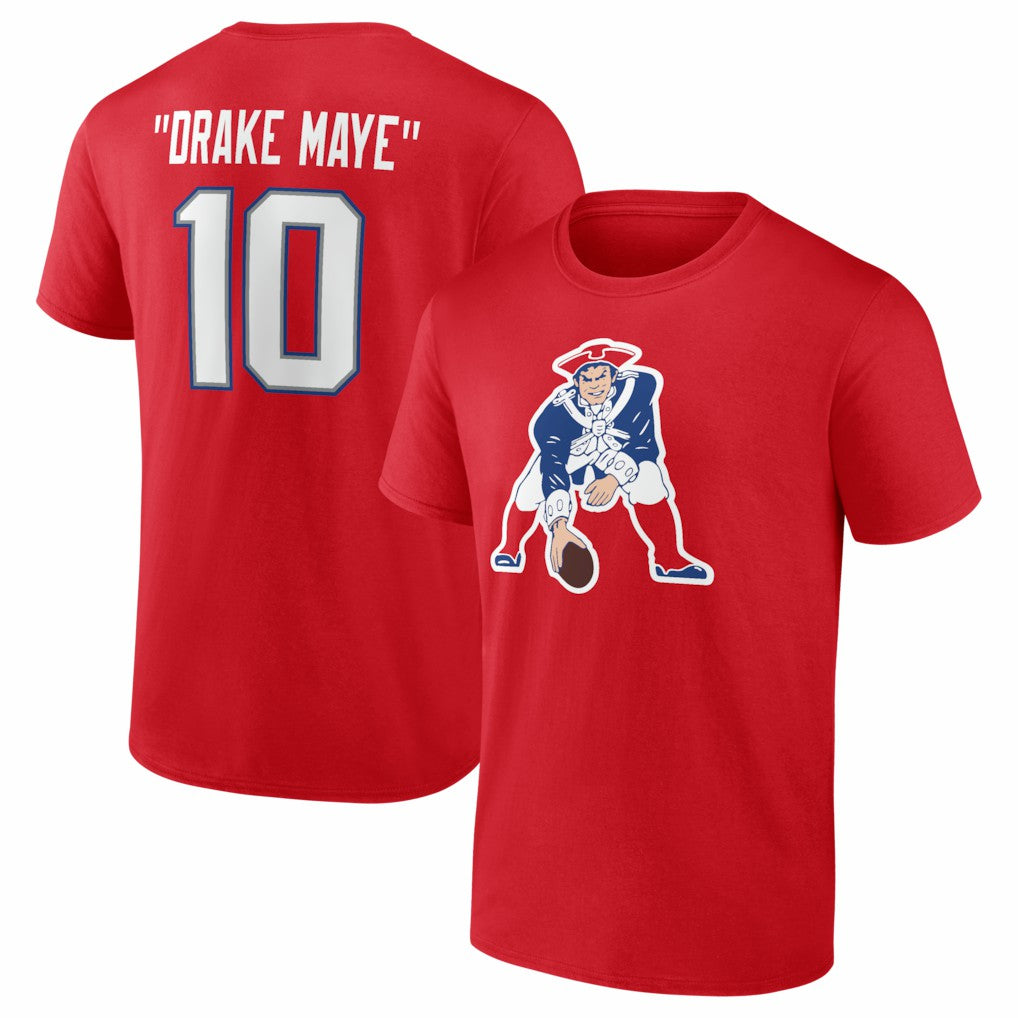 Drake Maye New England Patriots Nickname T-Shirt Red | NFL
