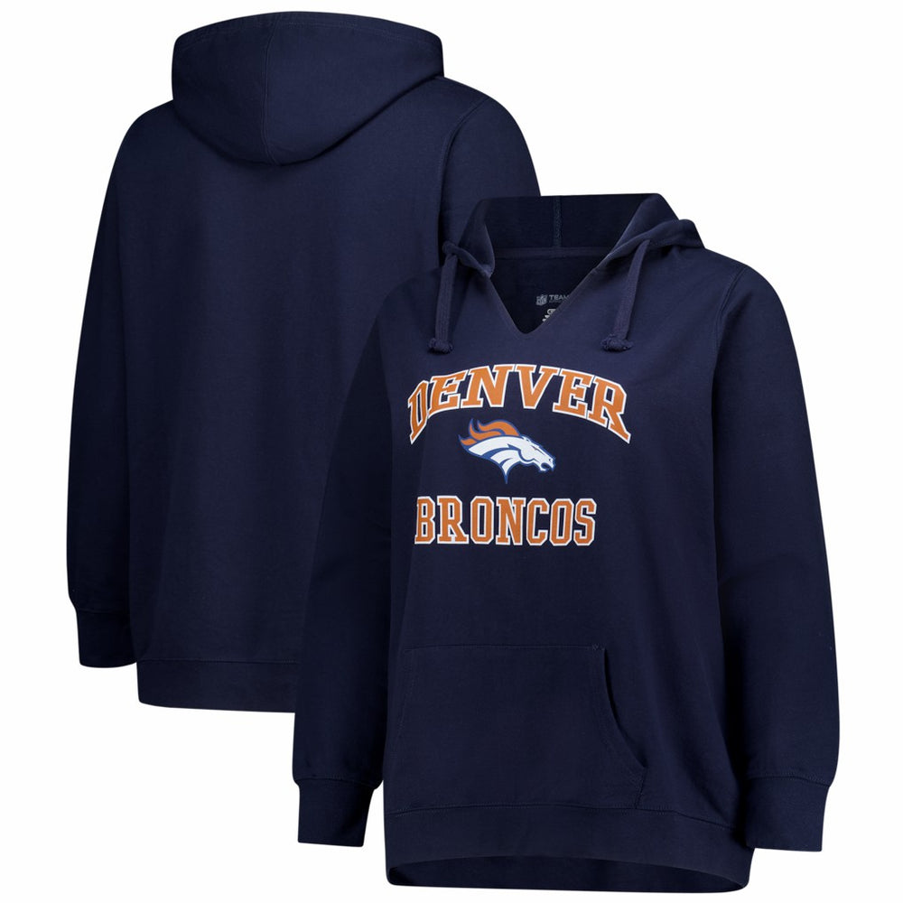 Denver Broncos Women's Plus Size Heart & Soul Notch Neck Hoodie Navy | Fanatics