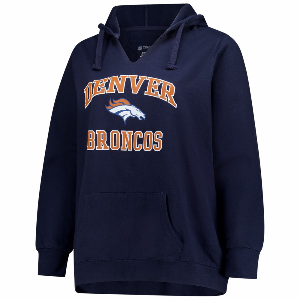 Denver Broncos Women's Plus Size Heart & Soul Notch Neck Hoodie Navy | Fanatics