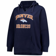 Denver Broncos Women's Plus Size Heart & Soul Notch Neck Hoodie Navy | Fanatics
