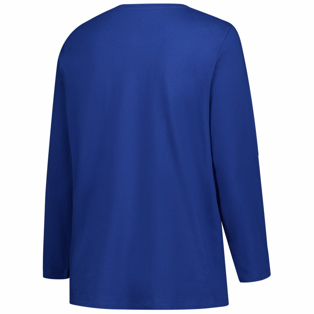 Denver Broncos Women's Plus Size Primary Logo Long Sleeve Scoop Neck T-Shirt Royal | Fanatics