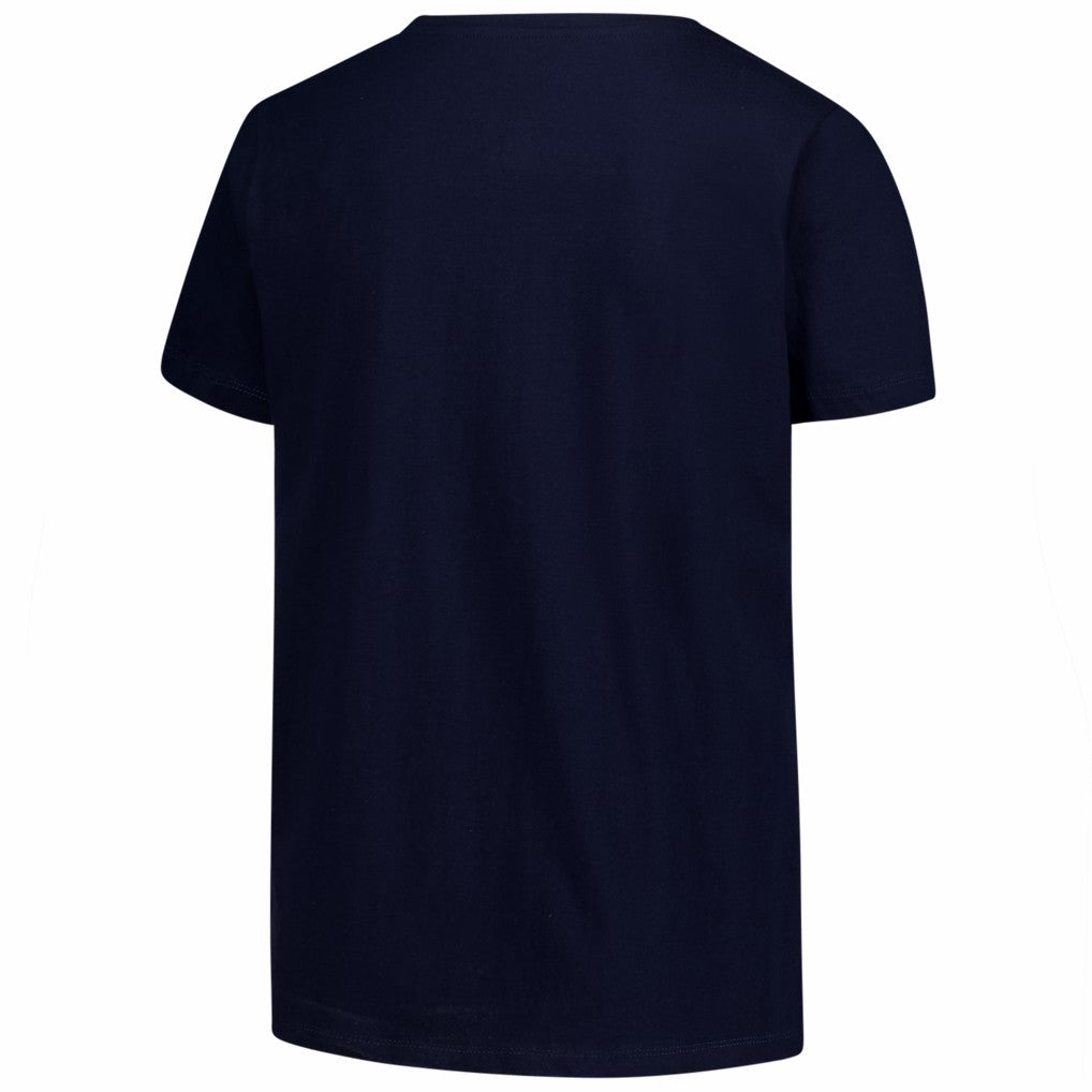 New England Patriots Women's Plus Size Arch Over Logo V-Neck T-Shirt Navy | Fanatics