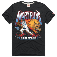 Cameron Ward Tennessee Titans Homage Unisex Angry Runs Player Graphic Tri-Blend T-Shirt Charcoal | NFL
