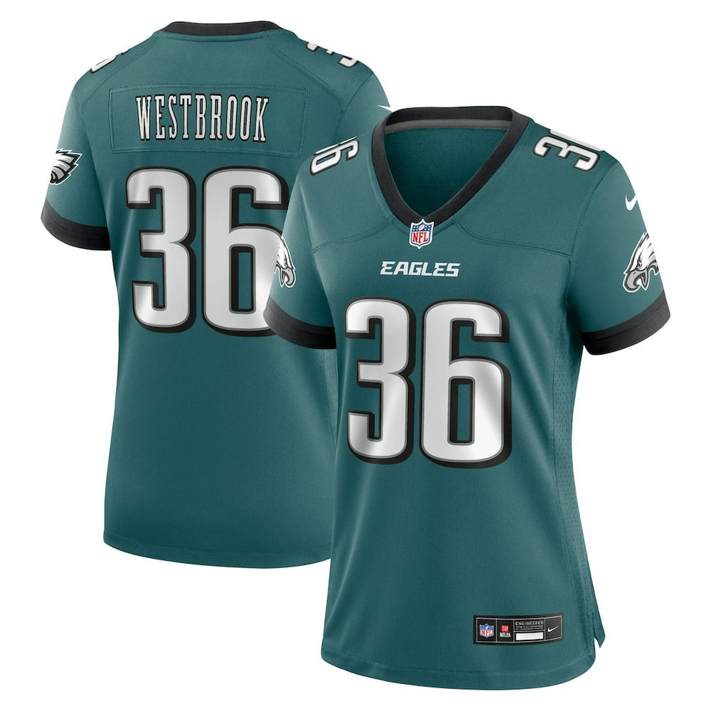 Brian Westbrook Philadelphia Eagles Women's Team Retired Game Jersey Midnight Green | Nike for Sale