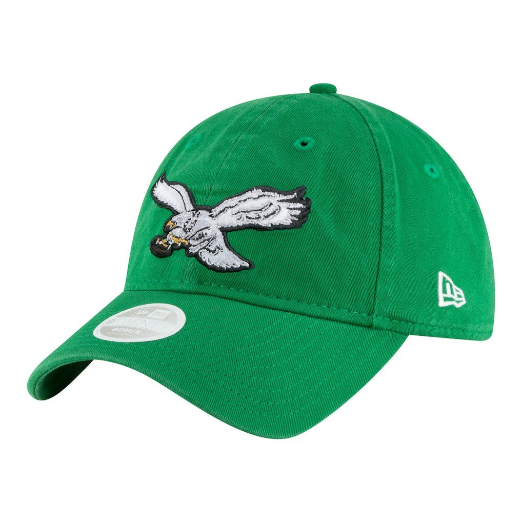 Philadelphia Eagles New Era Women's Throwback 9TWENTY Adjustable Hat Kelly Green | NFL