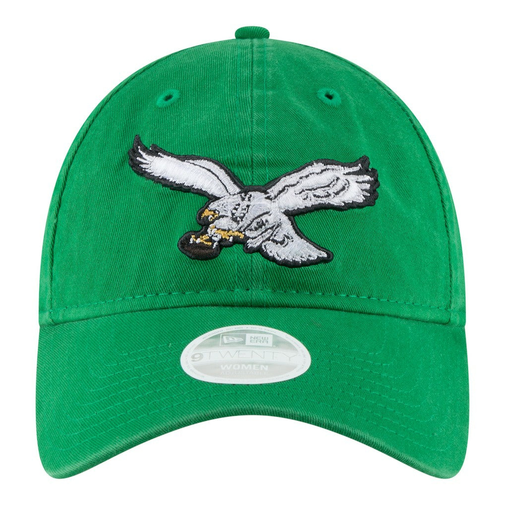 Philadelphia Eagles New Era Women's Throwback 9TWENTY Adjustable Hat Kelly Green | NFL
