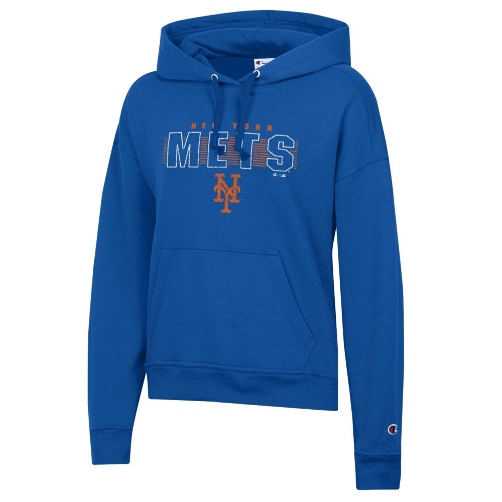 New York Mets Champion Women's Distressed Powerblend Hoodie - MLB