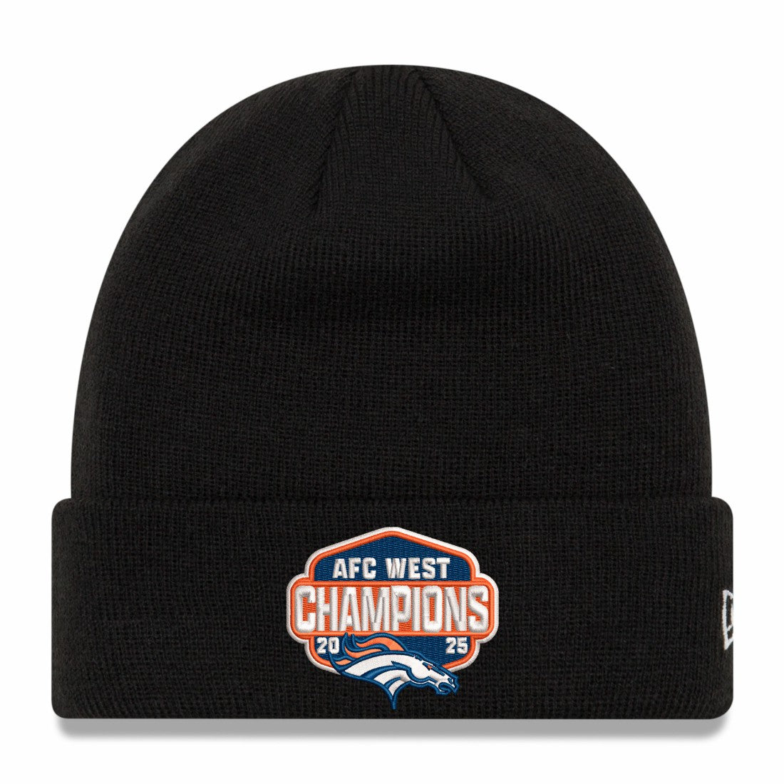 Denver Broncos New Era 2025 AFC West Division Champions Cuffed Knit Hat Black | NFL