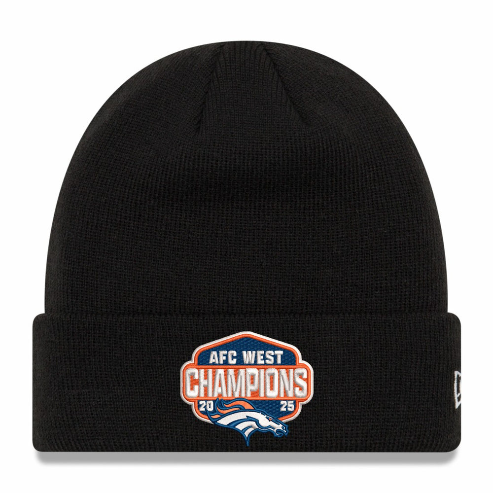 Denver Broncos New Era 2025 AFC West Division Champions Cuffed Knit Hat Black | NFL