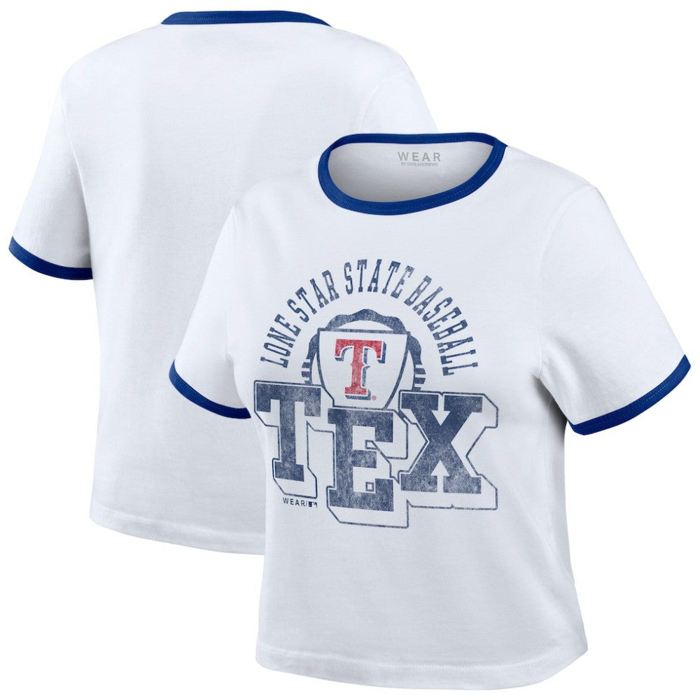 Texas Rangers WEAR by Erin Andrews Women's Ringer Baby T-Shirt - MLB