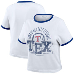 Texas Rangers WEAR by Erin Andrews Women's Ringer Baby T-Shirt - MLB