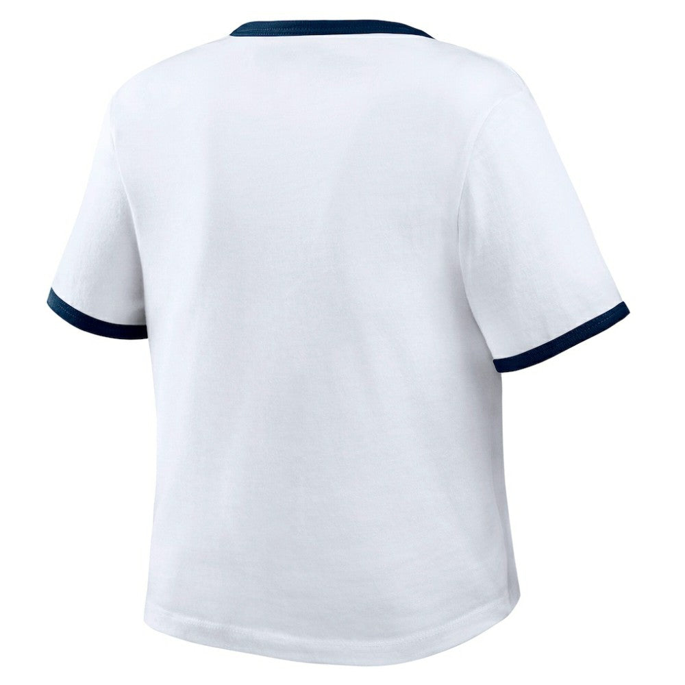 Atlanta Braves WEAR by Erin Andrews Women's Ringer Baby T-Shirt - MLB