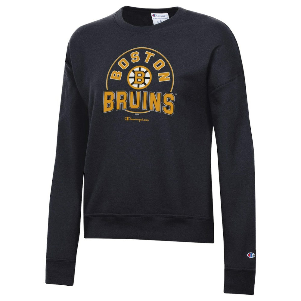 Boston Bruins Champion Women's Powerblend Fleece Sweatshirt - Black - NHL