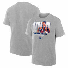 Leon Draisaitl Edmonton Oilers 1000 Career Points Legacy T-Shirt - Gray - NHL