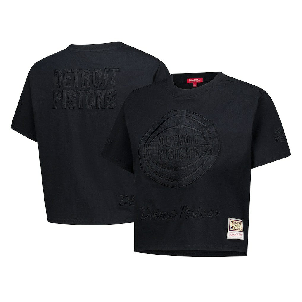 Detroit Pistons Women's Phantom Cropped T-Shirt Black - NBA