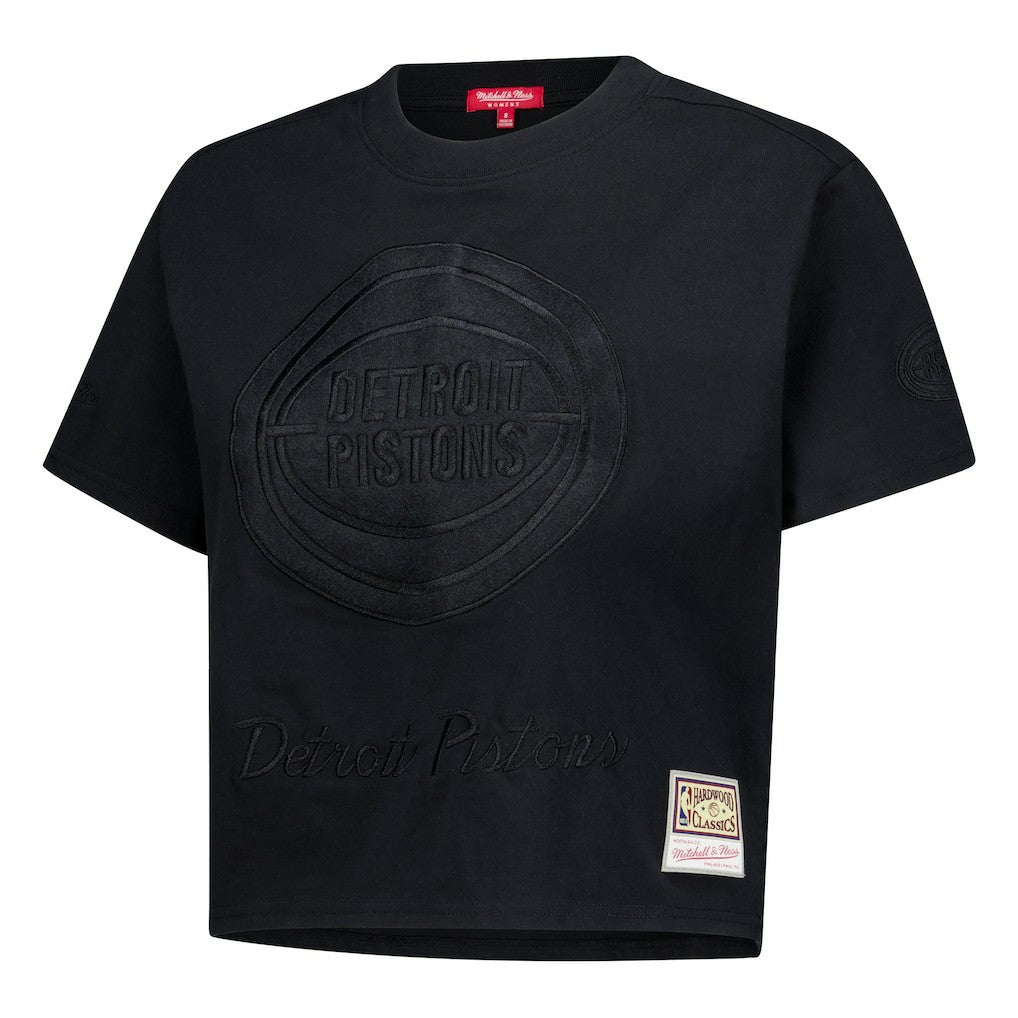 Detroit Pistons Women's Phantom Cropped T-Shirt Black - NBA