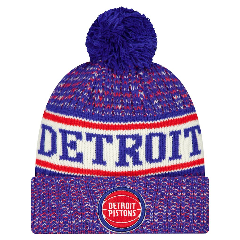 Detroit Pistons Team Cuffed Knit Hat with Pom Blue - NBA