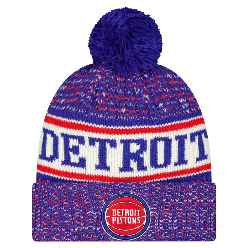 Detroit Pistons Team Cuffed Knit Hat with Pom Blue - NBA