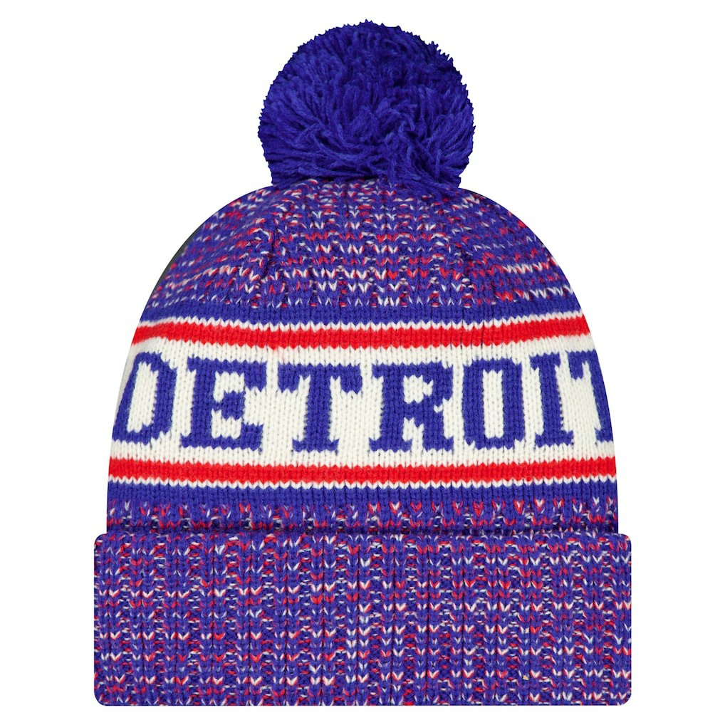 Detroit Pistons Team Cuffed Knit Hat with Pom Blue - NBA