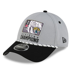 Jacksonville Jaguars New Era 2025 AFC South Division Champions Locker Room Trophy Collection 9FORTY Adjustable Hat Gray/Black | NFL