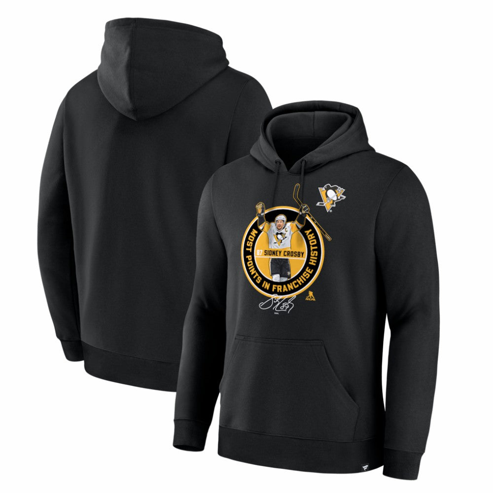 Sidney Crosby Pittsburgh Penguins Most Points in Franchise History Hoodie - Black - NHL