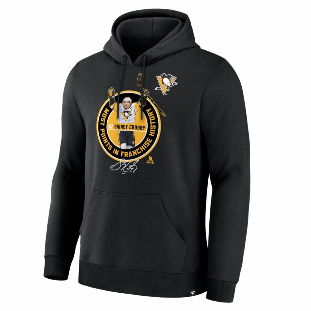 Sidney Crosby Pittsburgh Penguins Most Points in Franchise History Hoodie - Black - NHL