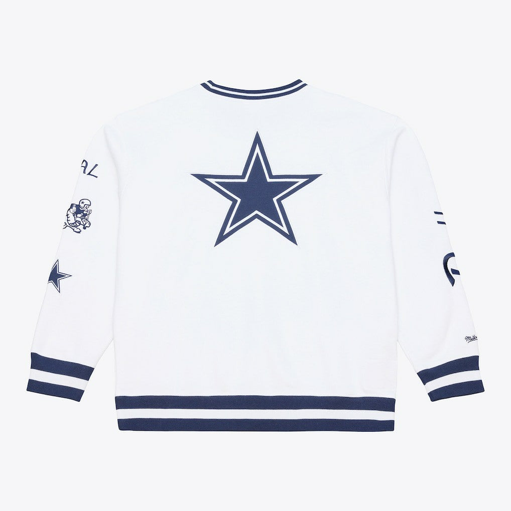 Dallas Cowboys White Out Fleece Sweatshirt White | Mitchell & Ness