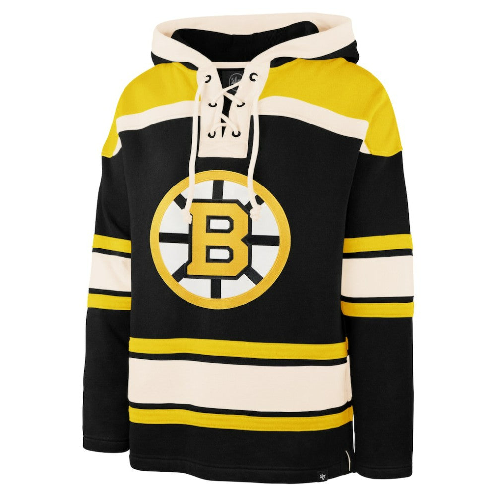 Jeremy Swayman Boston Bruins '47 Player Name & Number Lacer Hoodie - Black - NHL
