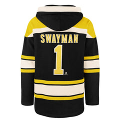 Jeremy Swayman Boston Bruins '47 Player Name & Number Lacer Hoodie - Black - NHL