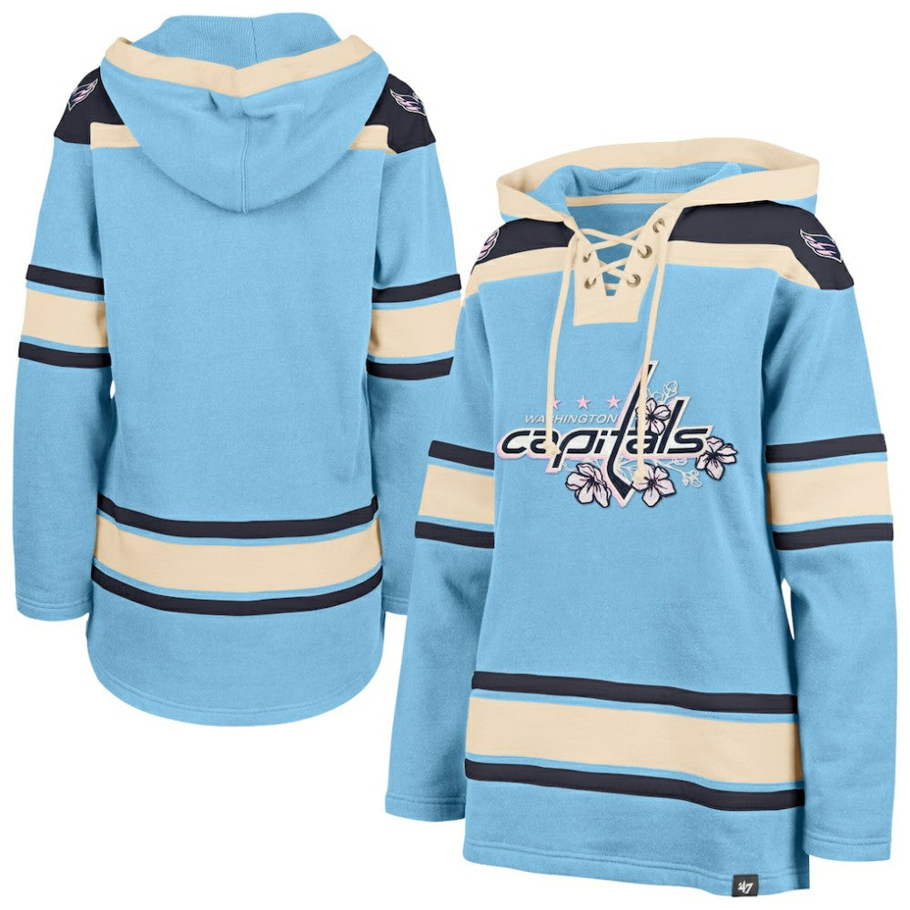 Washington Capitals '47 Women's Superior Lacer Pullover Hoodie - Light Blue - NHL