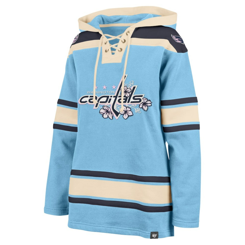 Washington Capitals '47 Women's Superior Lacer Pullover Hoodie - Light Blue - NHL