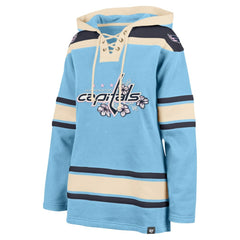 Washington Capitals '47 Women's Superior Lacer Pullover Hoodie - Light Blue - NHL